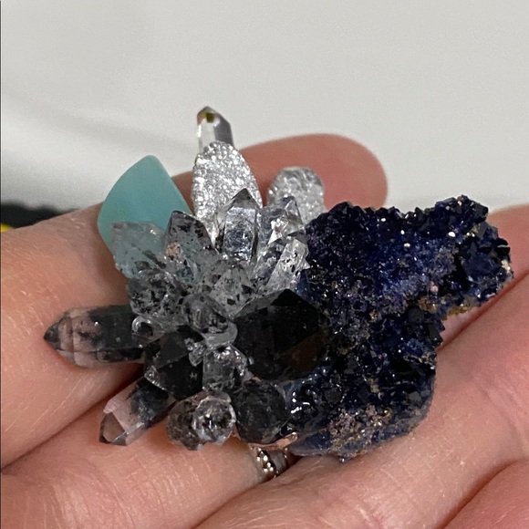 Multicolor Crystal Cluster statement ring - Picture 13 of 16